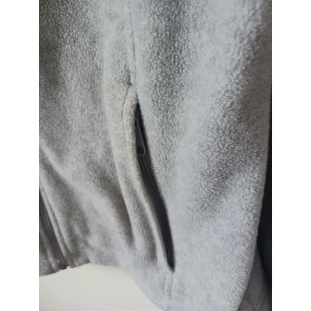 Columbia Fleece Jacket Womens Size M Light Gray Full Zip Outdoor Coat Pockets - Picture 4 of 6